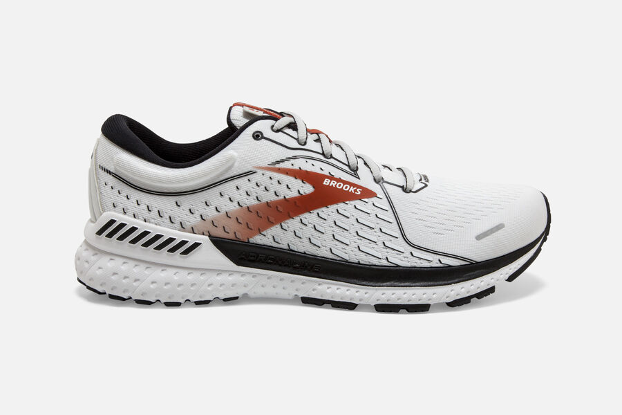 Brooks Adrenaline GTS 21 Road Running Shoes - Mens - White/Black/Orange - LG6590347